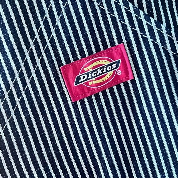 Dickies Bib Overalls Mens Sz 32X32 Blue White Striped Strret Engineer Workwear - Picture 6 of 9